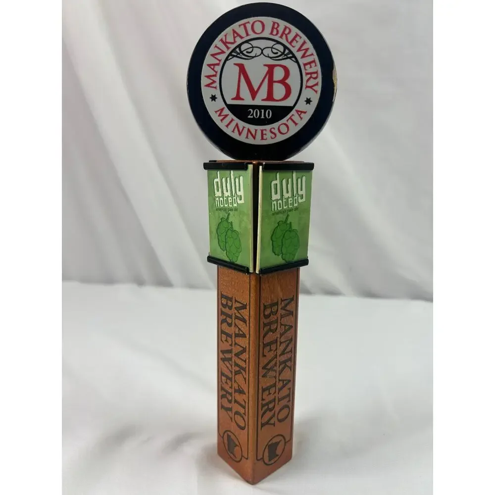 Mankato Brewery Duly Noted Pale Ale Beer Tap Handle Minnesota Wood Breweriana